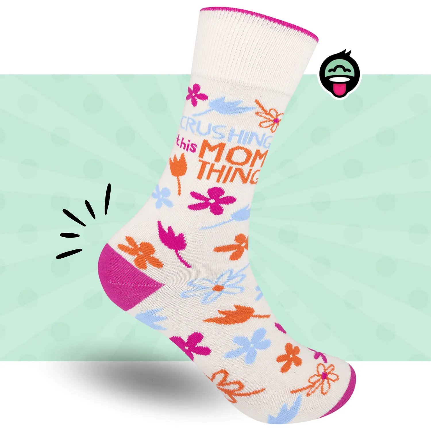 Crushing This Mom Thing Socks| Gift for Mom | Funny Socks