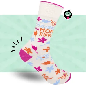 Crushing This Mom Thing Socks| Gift for Mom | Funny Socks