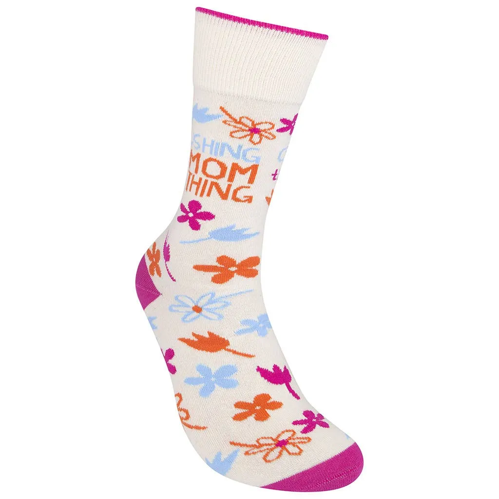 Crushing This Mom Thing Socks| Gift for Mom | Funny Socks