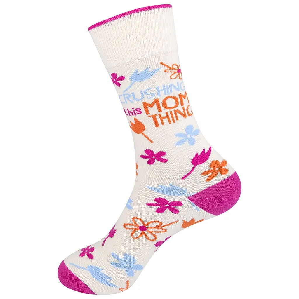 Crushing This Mom Thing Socks| Gift for Mom | Funny Socks