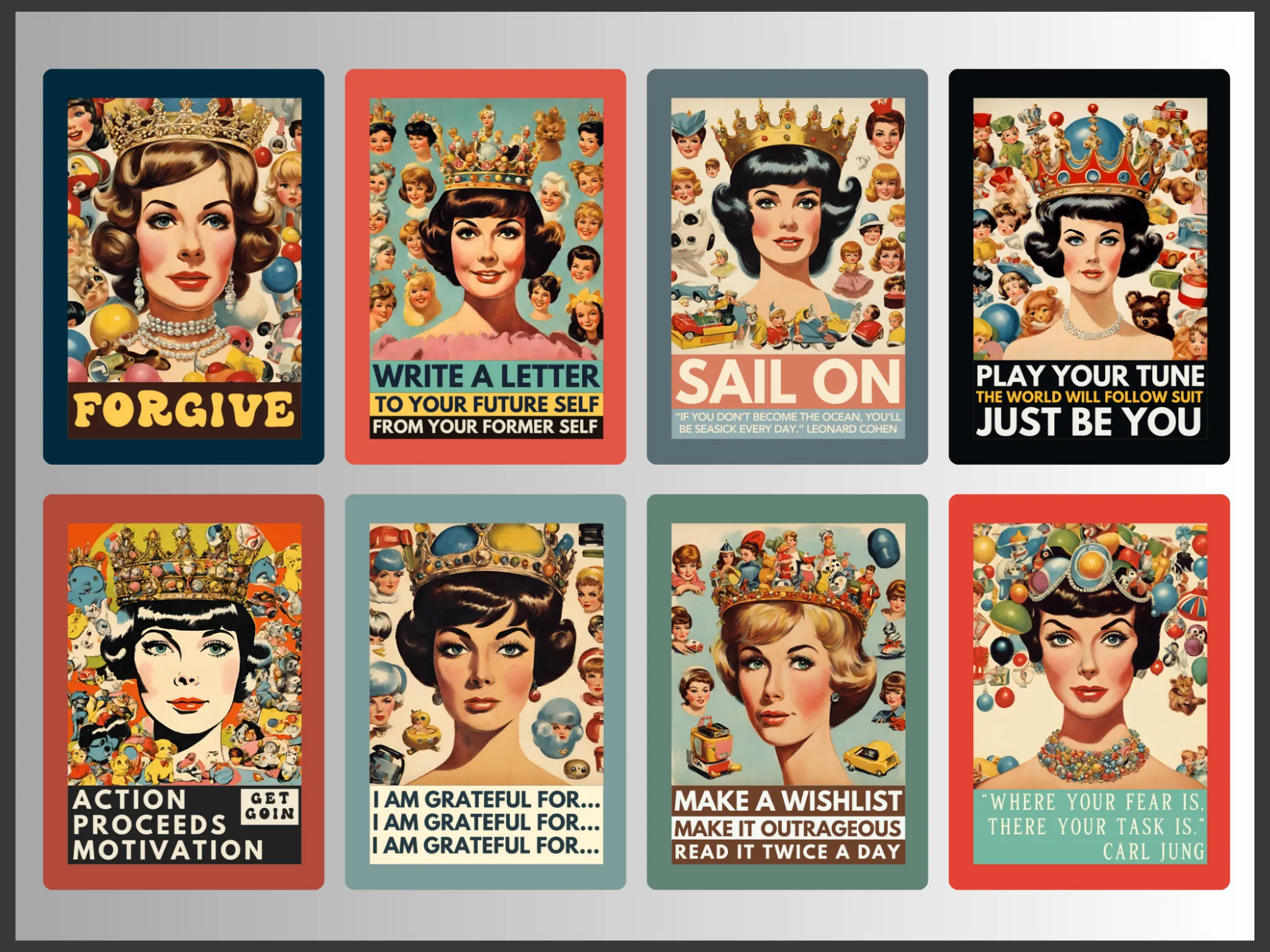 Cues of Creativity Hail the Queen Journal Cards Gift Set (Pre-order) Original Retro/Vintage Design
