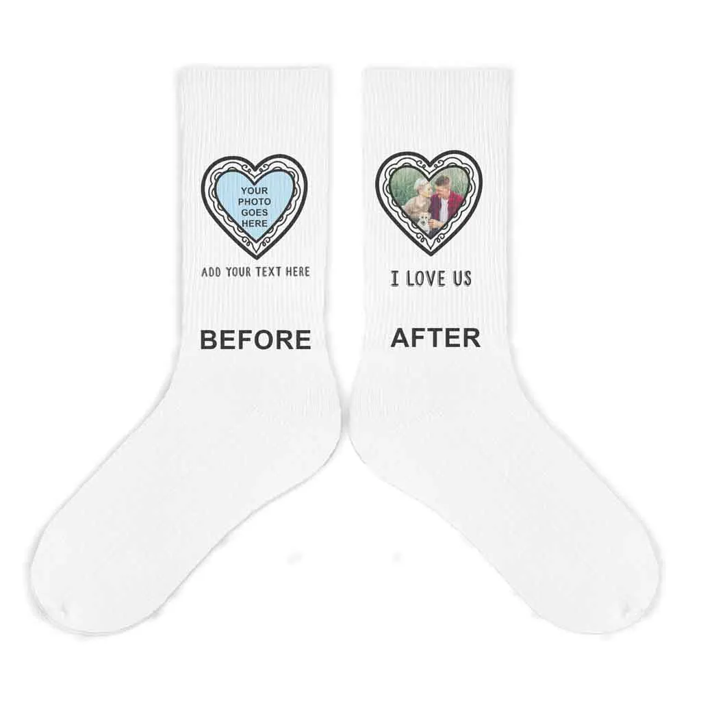 Custom Love-Themed Photo Socks for Valentine's Day
