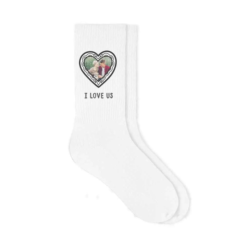 Custom Love-Themed Photo Socks for Valentine's Day