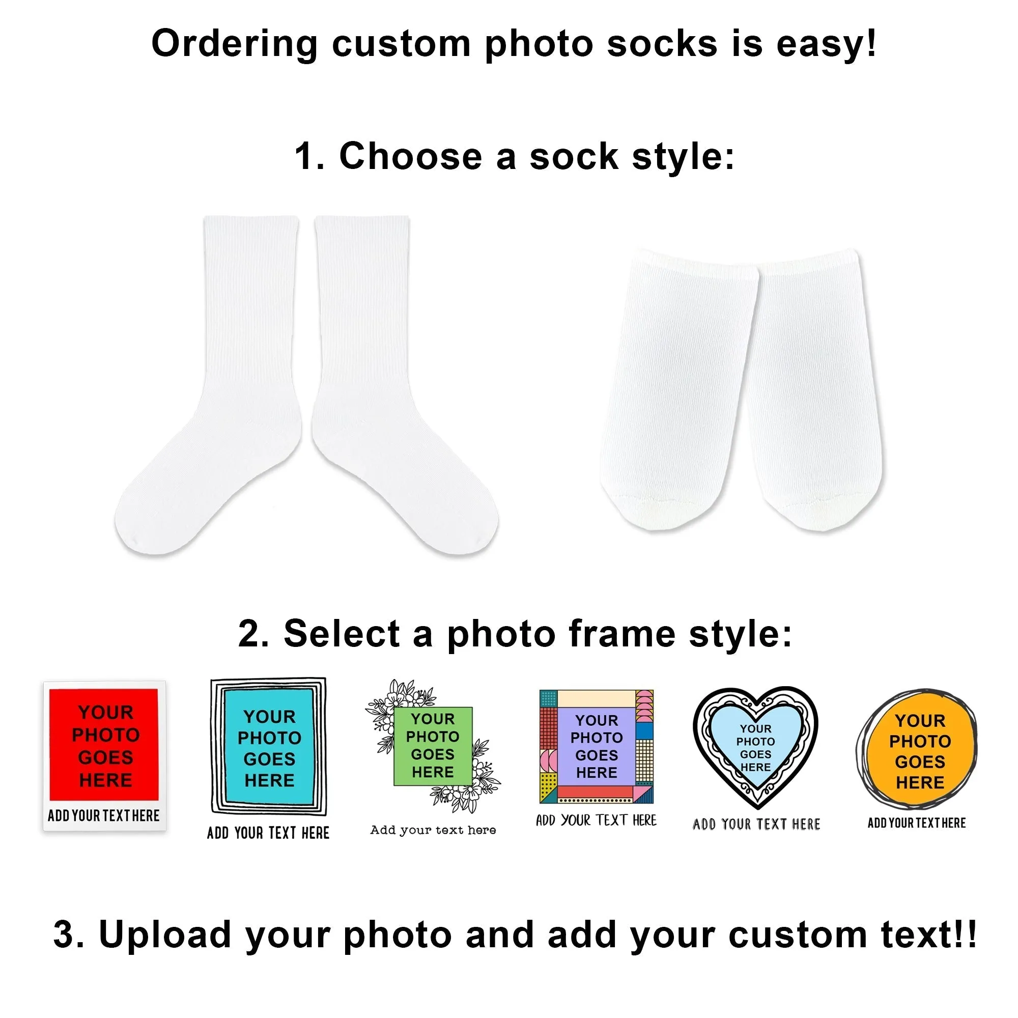 Custom Love-Themed Photo Socks for Valentine's Day