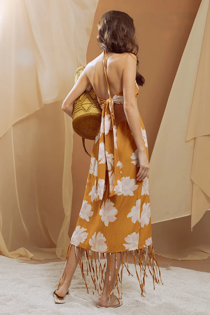 Cut Out Halter Maxi Dress