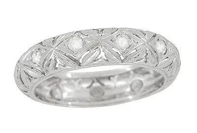 Dayville Art Deco Estate Platnum Diamond Wedding Band - Size 5 3/4