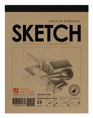 Design Ideation SKETCH PAD : Removable Sheet. Multi-Media. (8.5" x 11") PAD-2550-TS