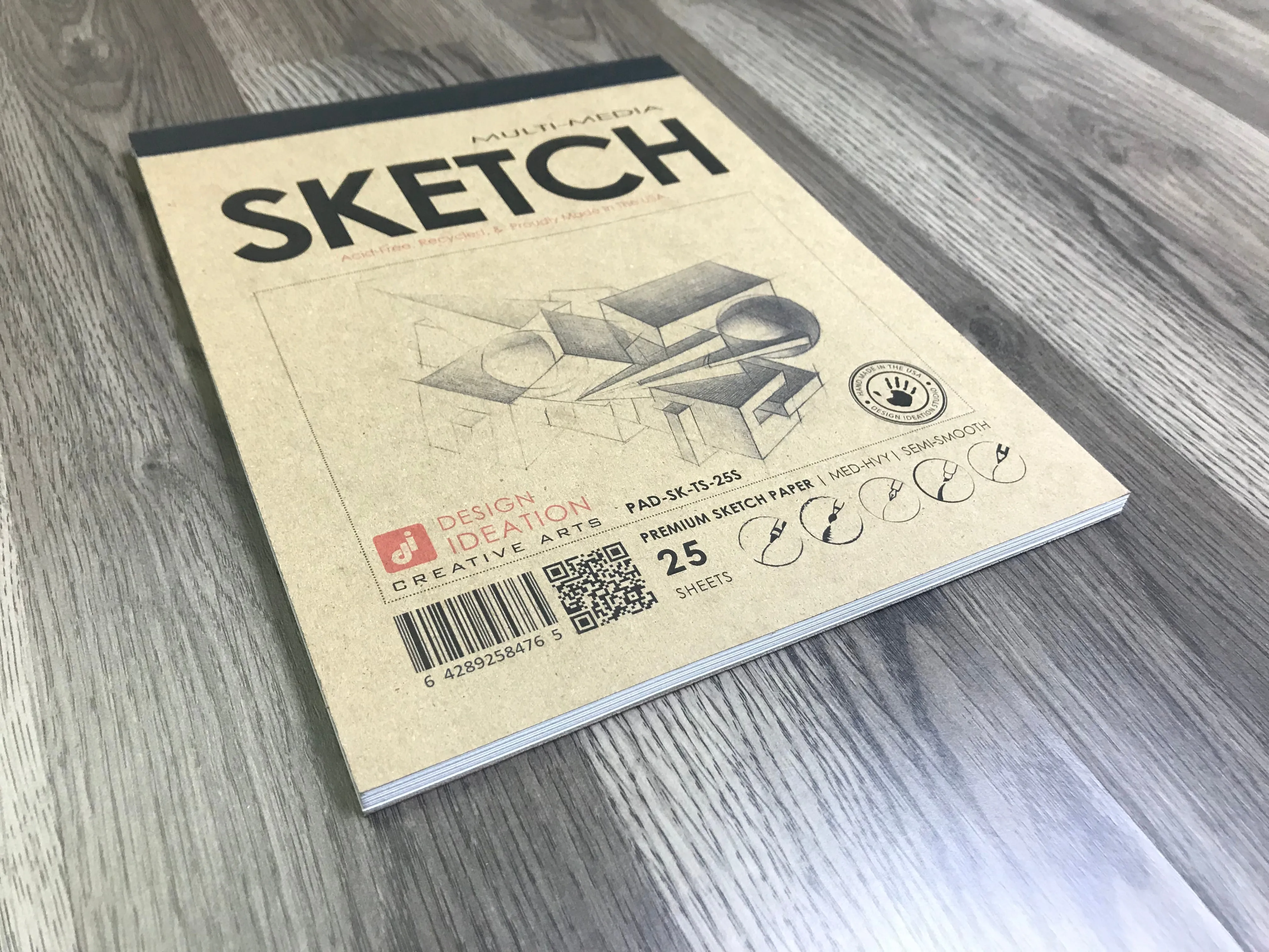 Design Ideation SKETCH PAD : Removable Sheet. Multi-Media. (8.5" x 11") PAD-2550-TS