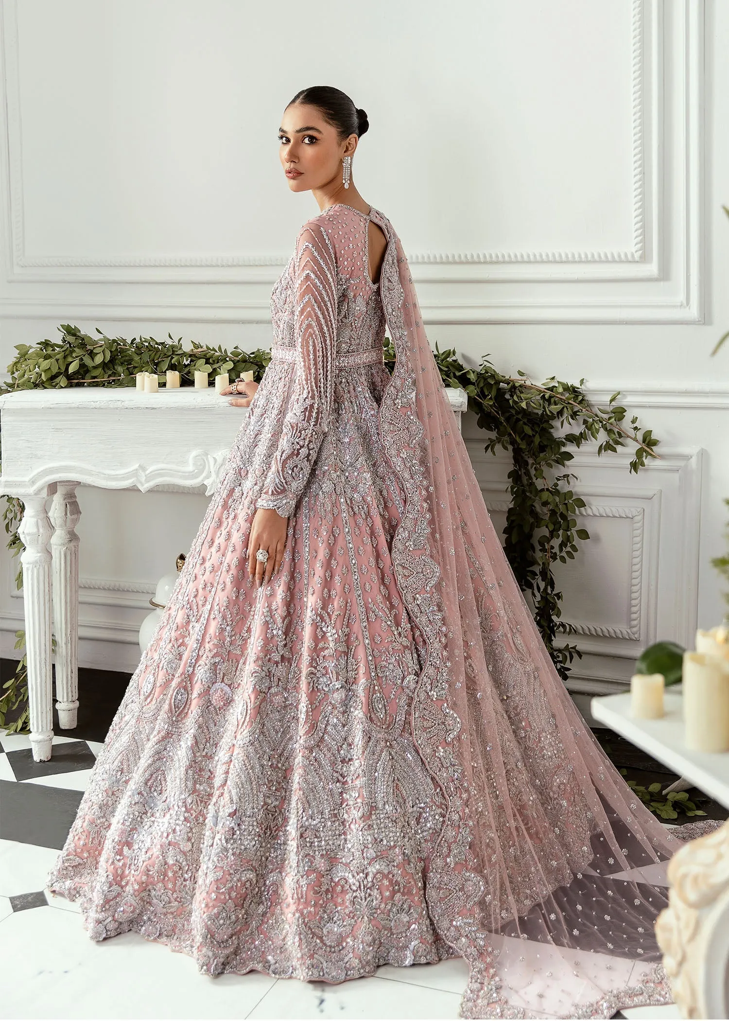 Designer Embroidered Blush Pink Indian Outfit #BN1225
