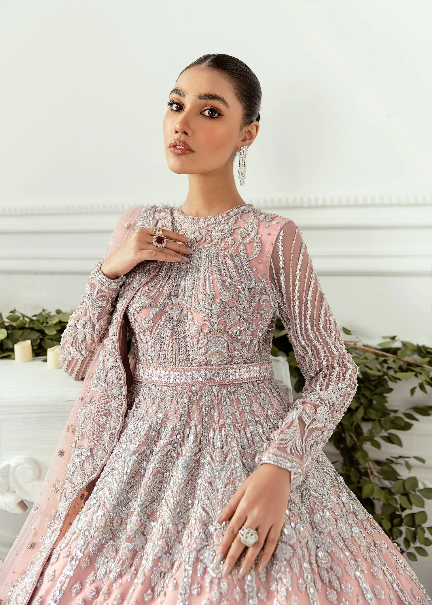 Designer Embroidered Blush Pink Indian Outfit #BN1225