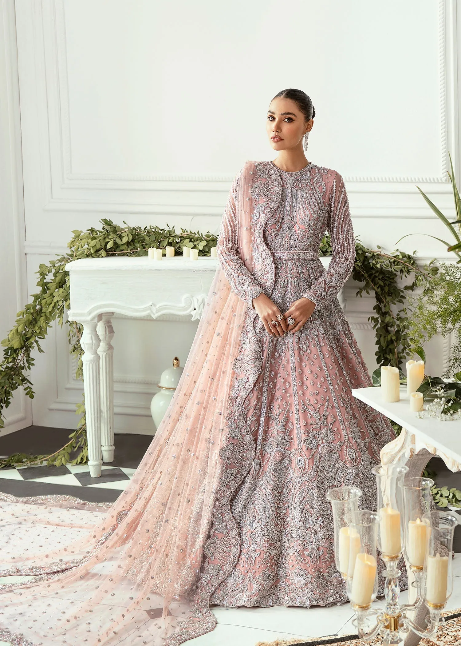 Designer Embroidered Blush Pink Indian Outfit #BN1225