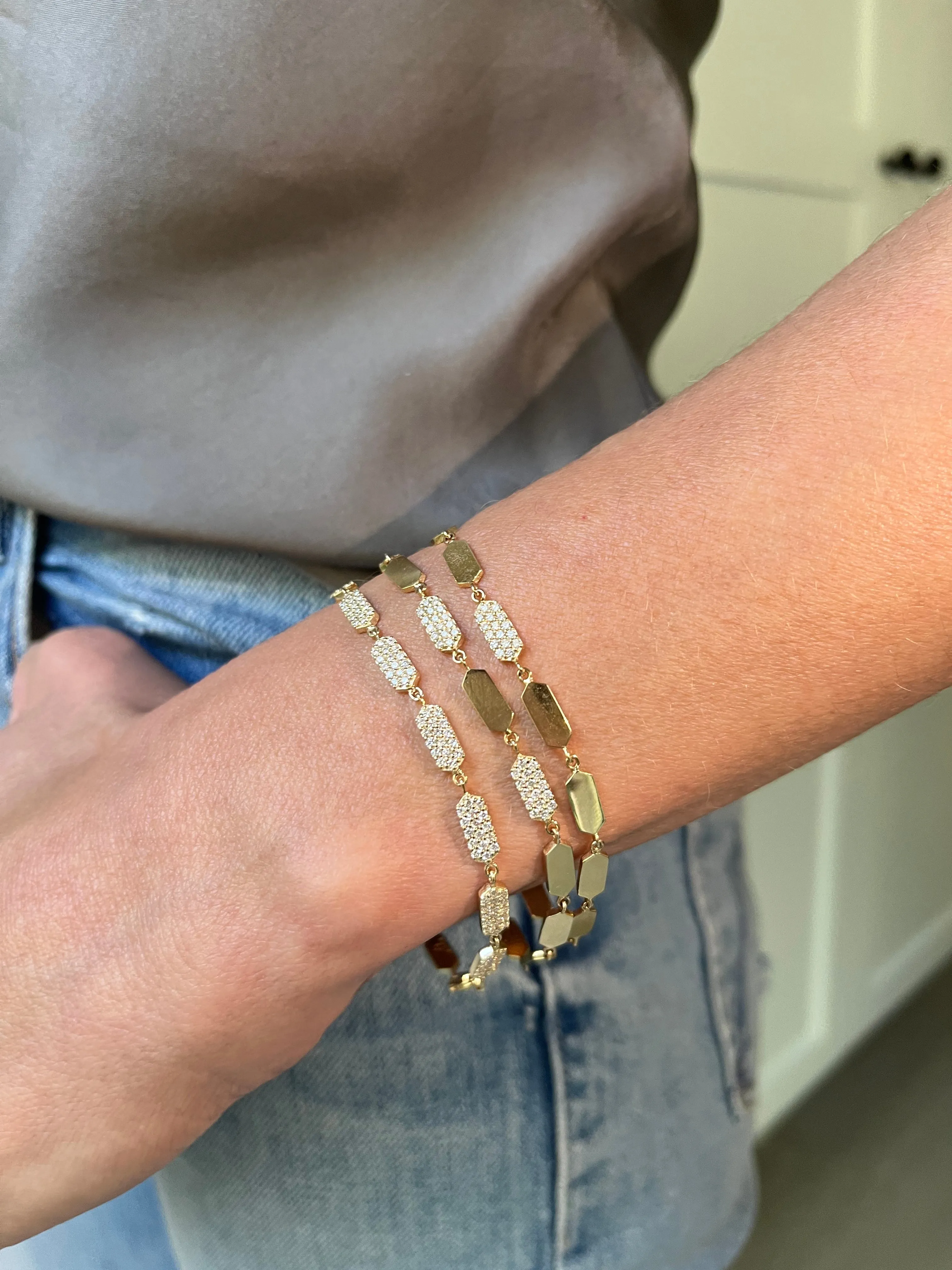 Diamond Confetti Bracelet - 1 Station | Rose Gold