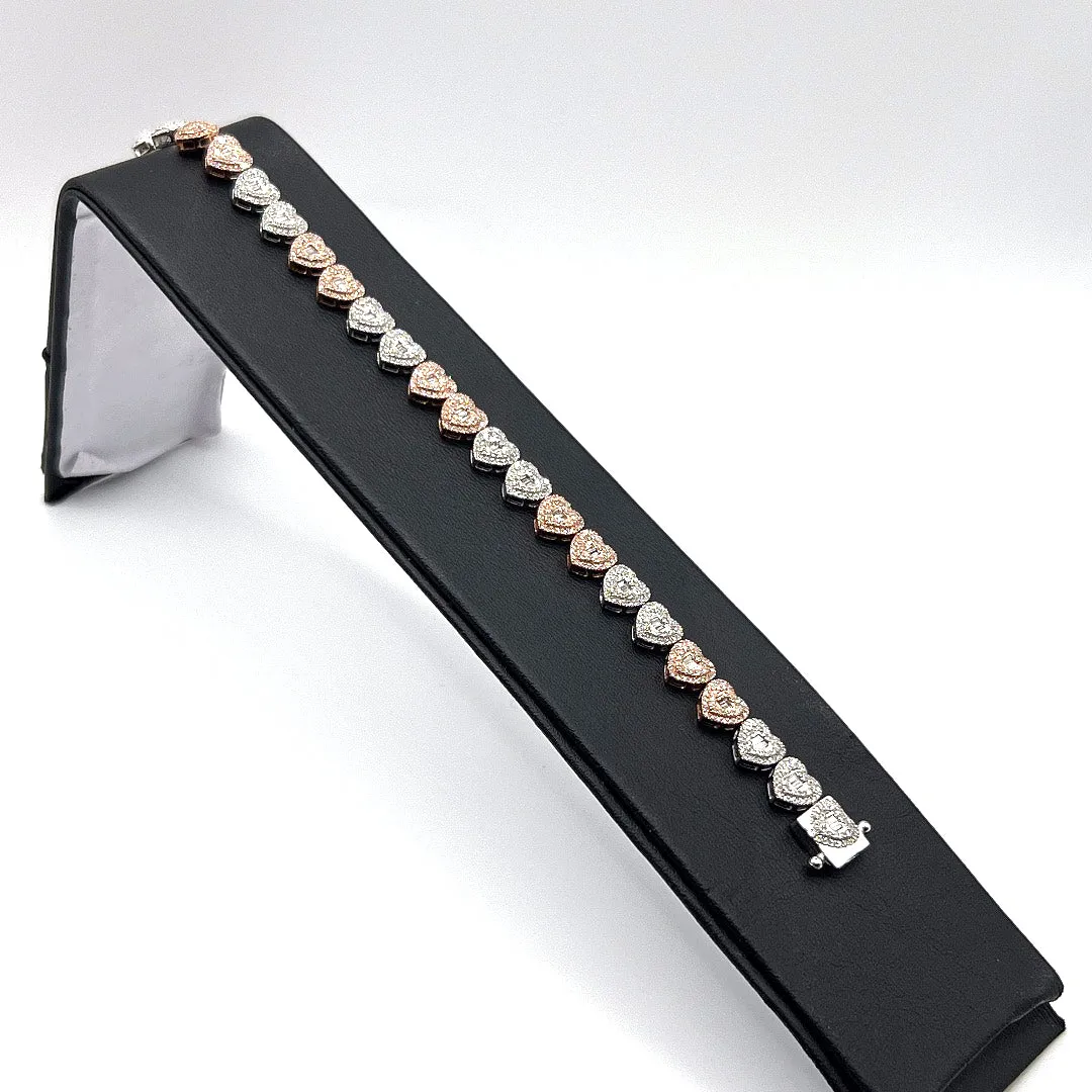 Diamond Heart Cluster Bracelet
