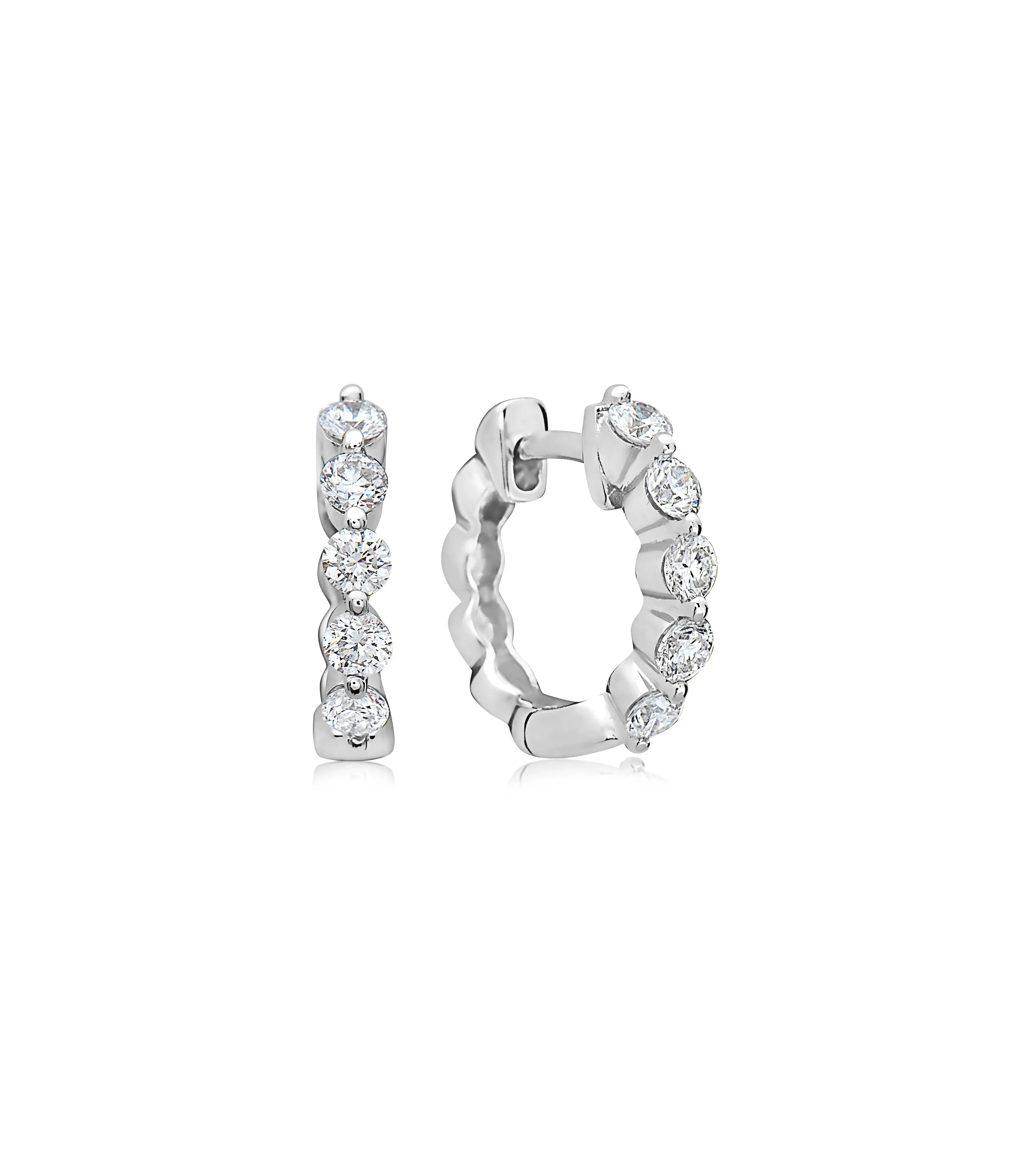 Diamond Single Prong Huggie Earring