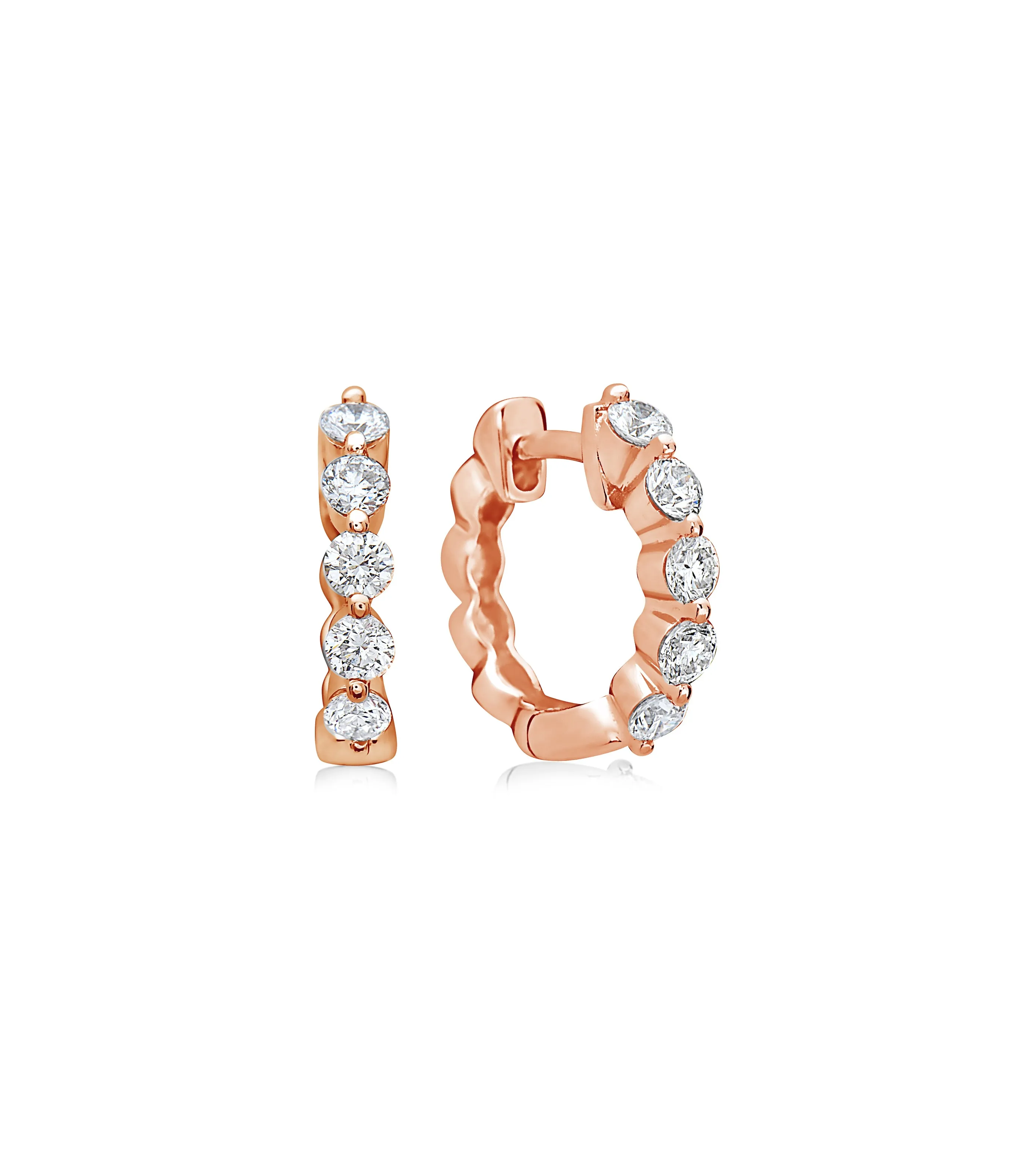 Diamond Single Prong Huggie Earring