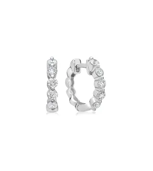 Diamond Single Prong Huggie Earring