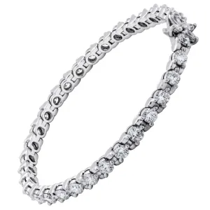 Diamond Tennis Necklace in 14k White Gold 4.55ct