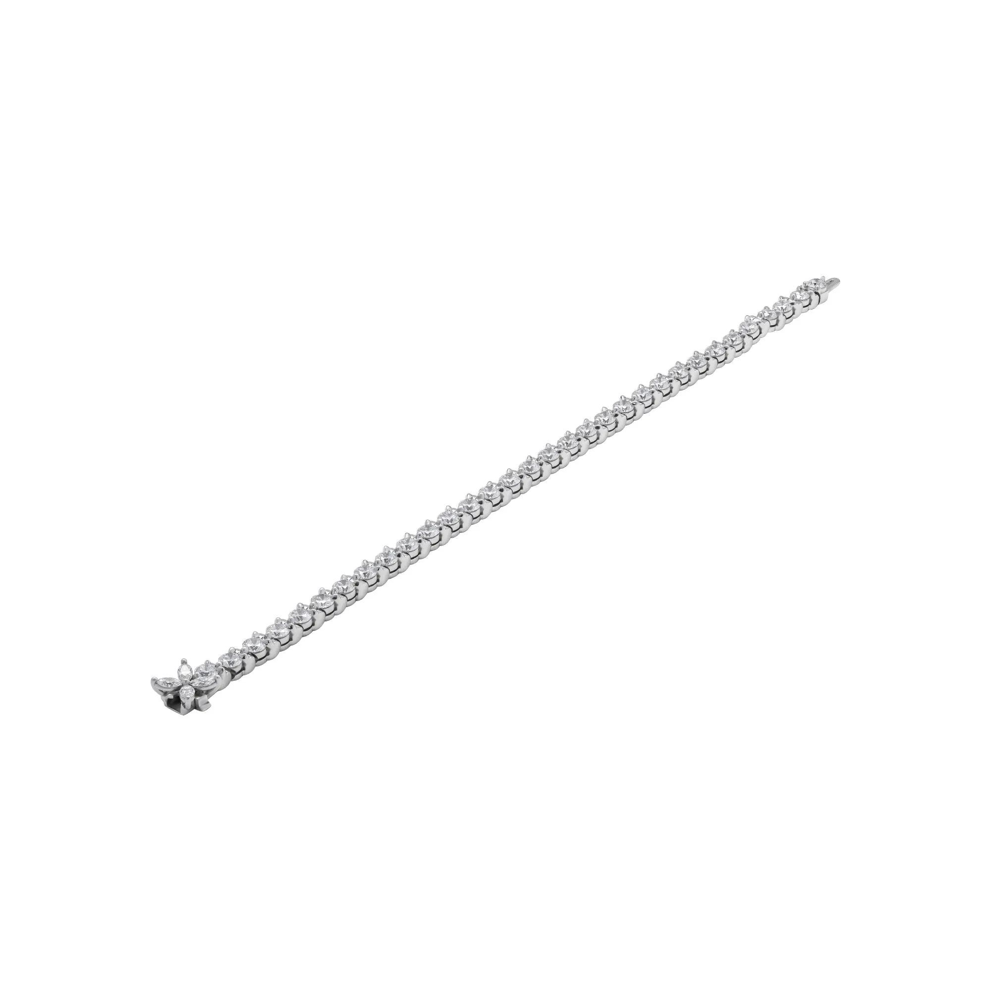 Diamond Tennis Necklace in 14k White Gold 4.55ct