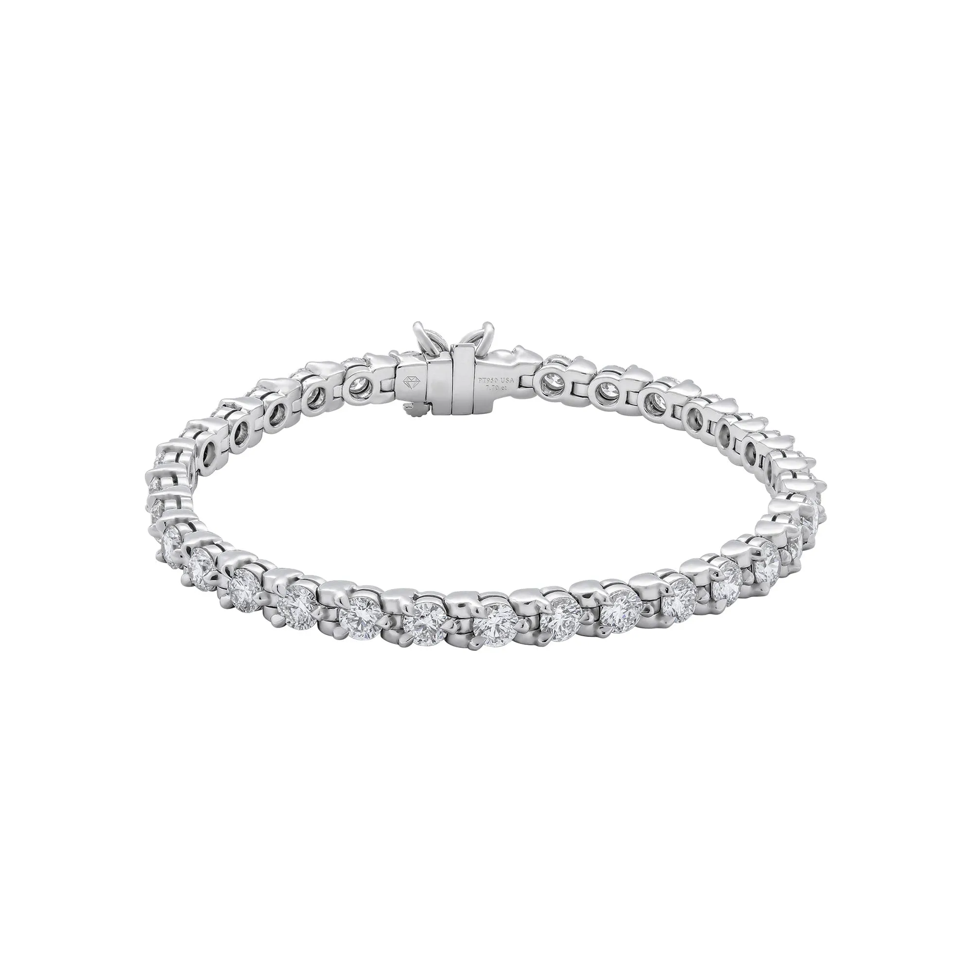 Diamond Tennis Necklace in 14k White Gold 4.55ct