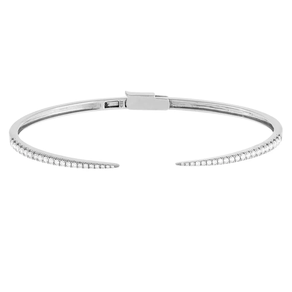 Diamond Thin Claw Bangle 14K