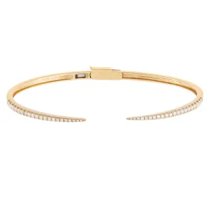 Diamond Thin Claw Bangle 14K
