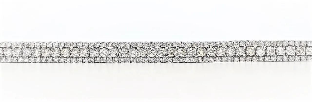 Diamond Triple Row  Bracelet in 14k White Gold (11.82 ct. tw.)