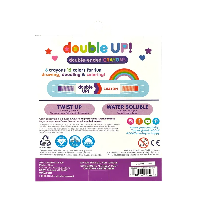 Double Up! Double Ended Crayons - Set of 6