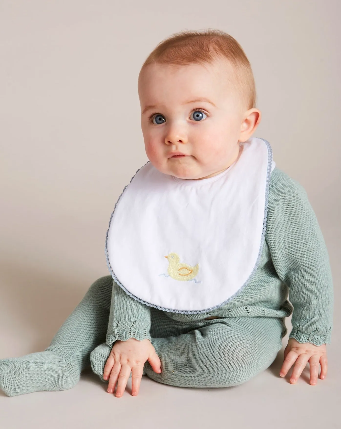 Duck Embroidered Cotton Bib