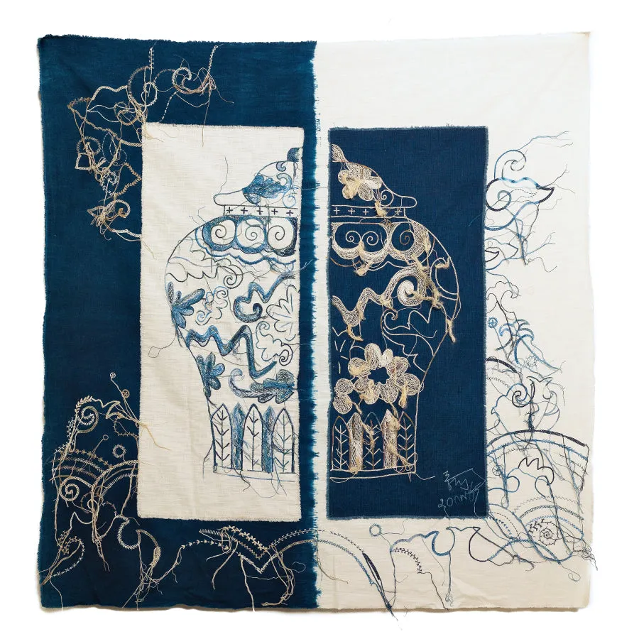 Duo Vases Threadwork Tapestry