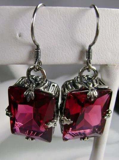 E15, GL Earrings, Art Deco Sterling Silver Filigree, Vintage Jewelry Design#E15.
