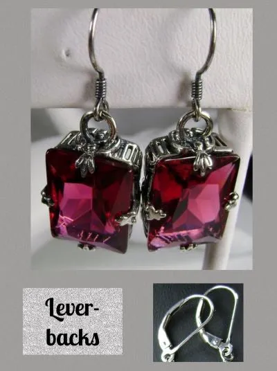 E15, GL Earrings, Art Deco Sterling Silver Filigree, Vintage Jewelry Design#E15.