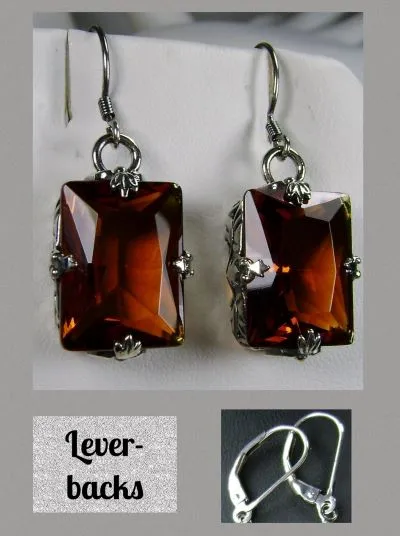 E15, GL Earrings, Art Deco Sterling Silver Filigree, Vintage Jewelry Design#E15.