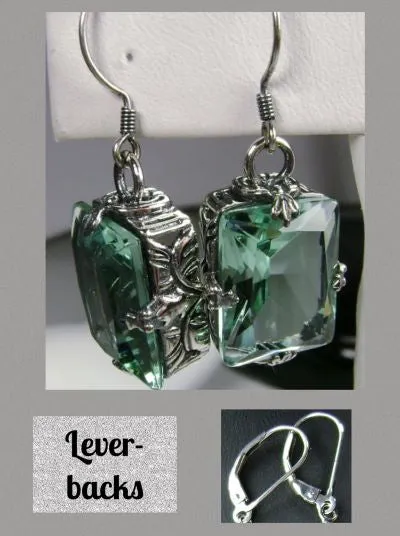 E15, GL Earrings, Art Deco Sterling Silver Filigree, Vintage Jewelry Design#E15.