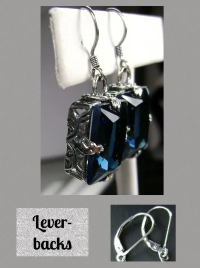 E15, GL Earrings, Art Deco Sterling Silver Filigree, Vintage Jewelry Design#E15.