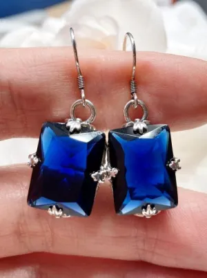 E15, GL Earrings, Art Deco Sterling Silver Filigree, Vintage Jewelry Design#E15.