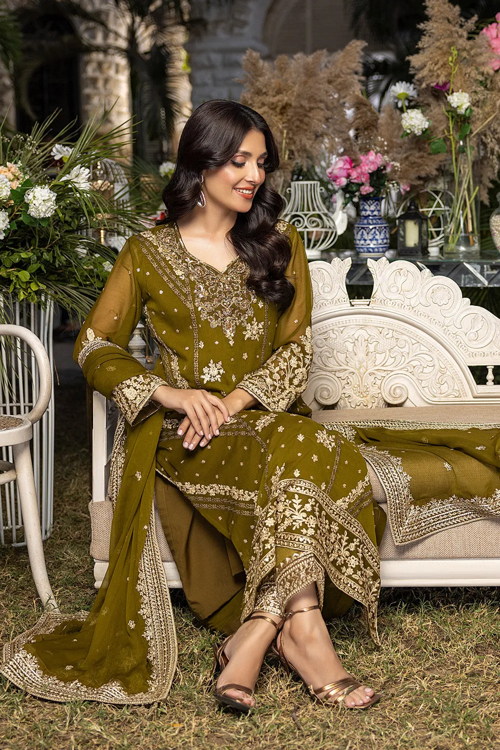 Eden Glow | Azure Luxe Embroidered 3pcs Collections 2023