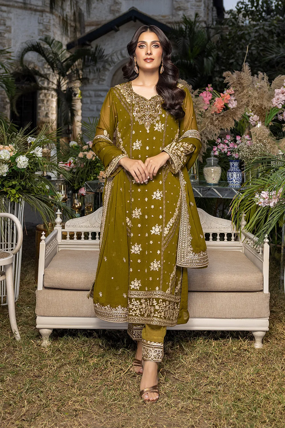 Eden Glow | Azure Luxe Embroidered 3pcs Collections 2023