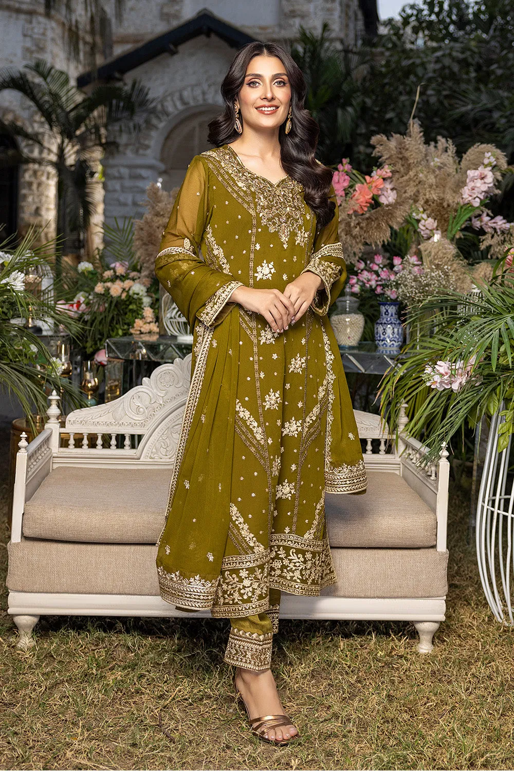 Eden Glow | Azure Luxe Embroidered 3pcs Collections 2023