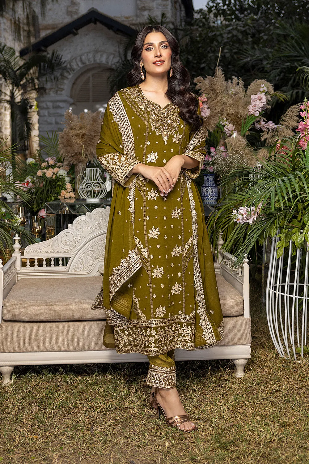 Eden Glow | Azure Luxe Embroidered 3pcs Collections 2023