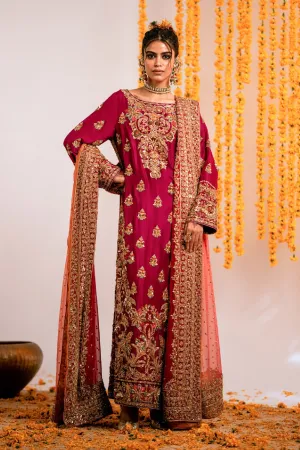 Elegant Pakistani Wedding Dress in Long Kameez Style
