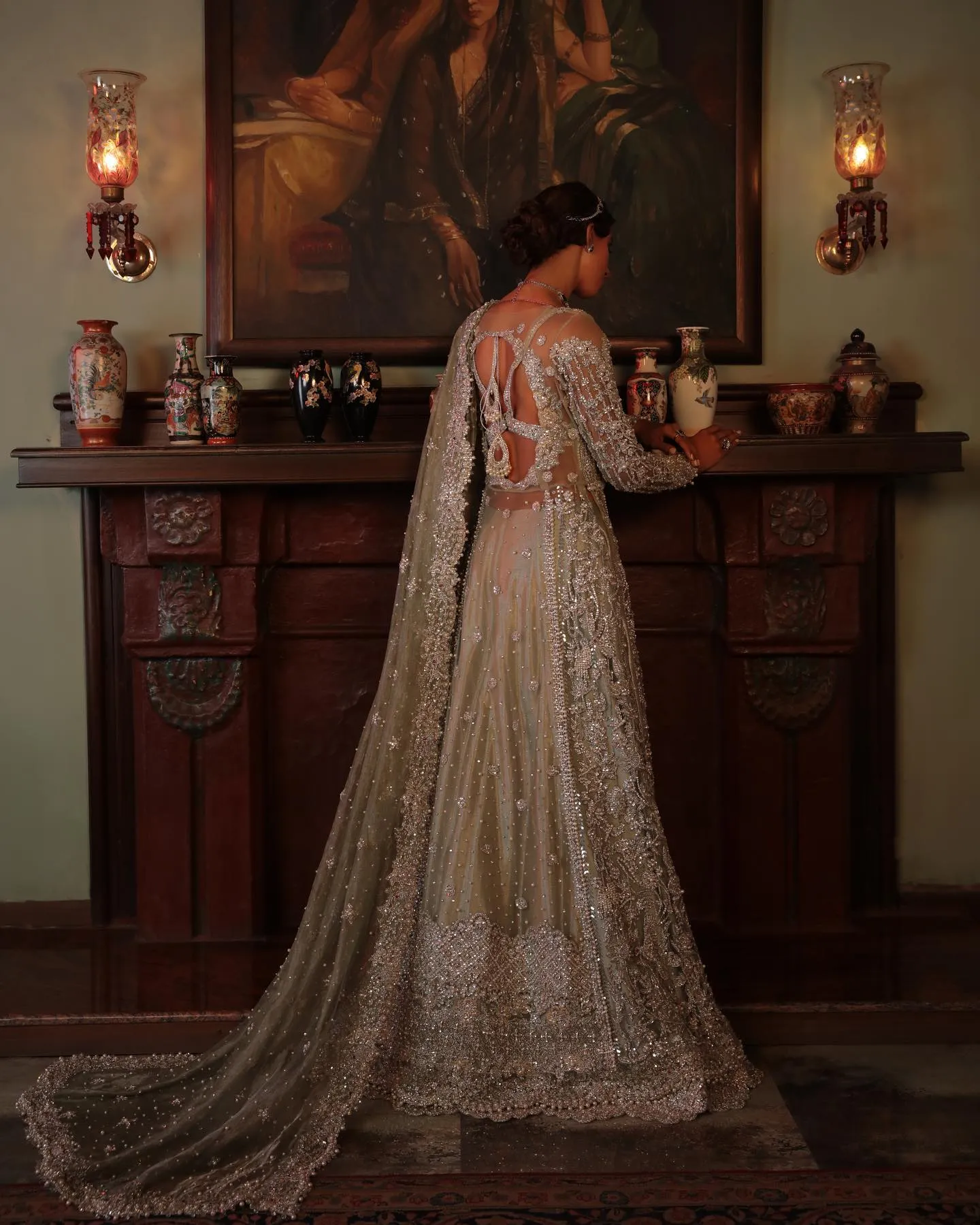 Embellished Pakistani Bridal Gown Dress for Wedding