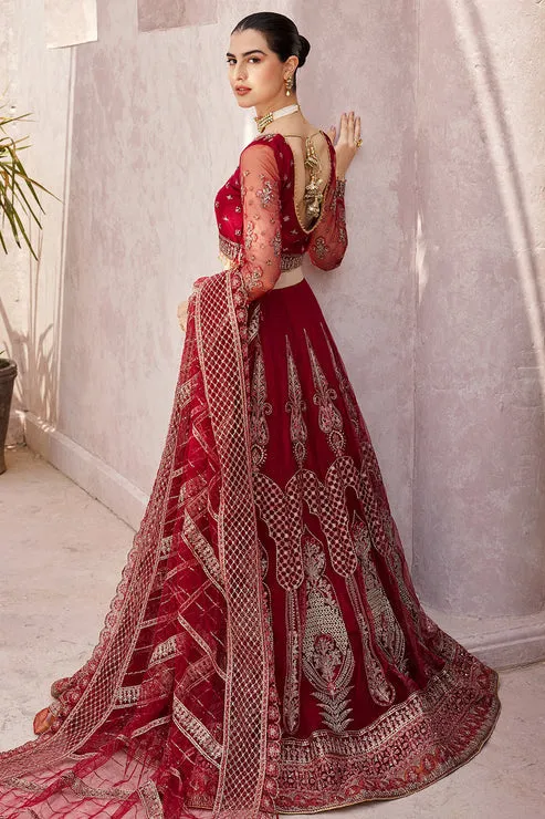 Embellished Red Lehenga Choli and Dupatta Bridal Dress