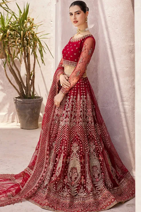 Embellished Red Lehenga Choli and Dupatta Bridal Dress