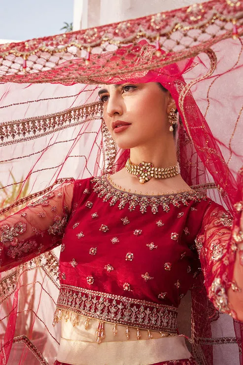 Embellished Red Lehenga Choli and Dupatta Bridal Dress