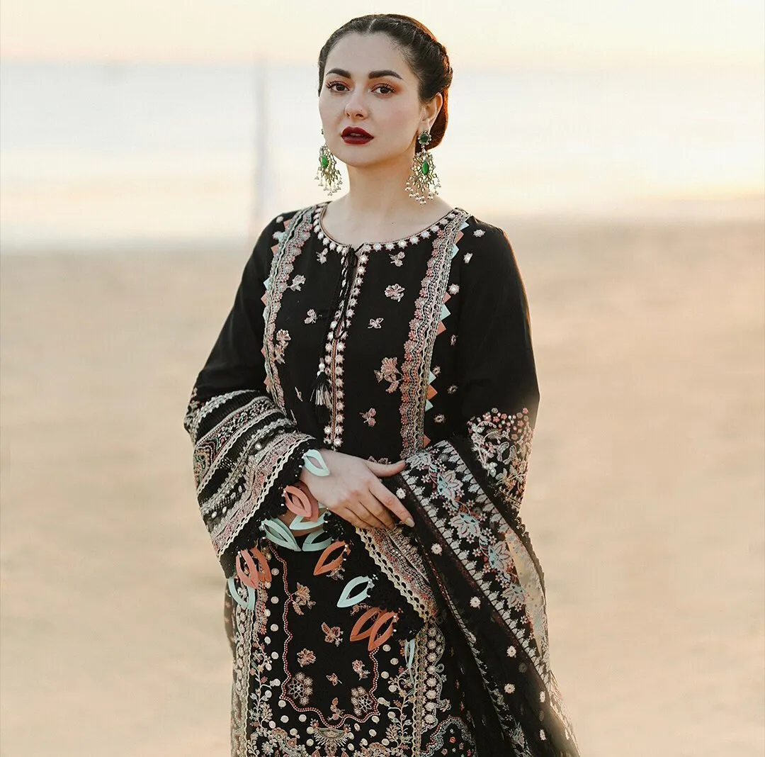 Embroidered Kameez and Trouser Pakistani Black Dress