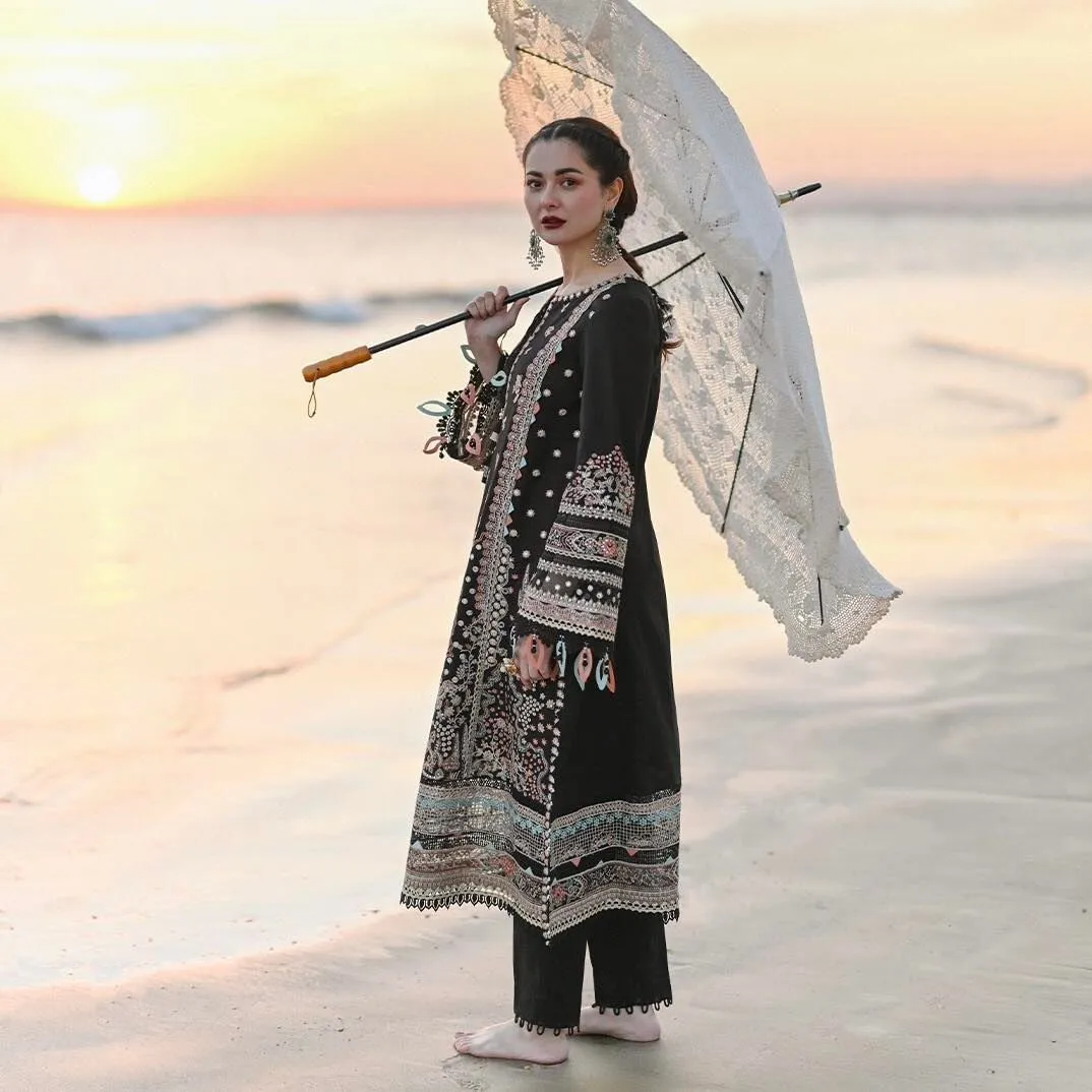 Embroidered Kameez and Trouser Pakistani Black Dress