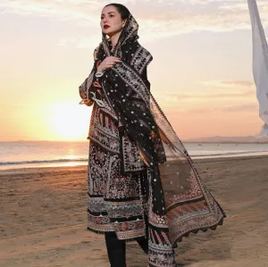Embroidered Kameez and Trouser Pakistani Black Dress
