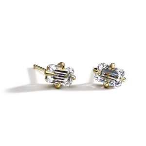 Emerald Cut Diamond Studs