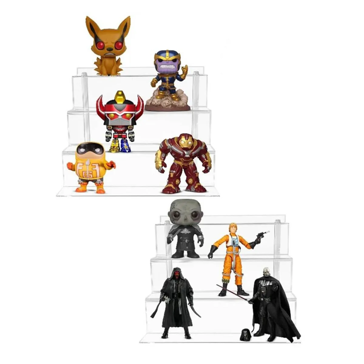 EVORETRO 2-Pack Acrylic Display Stand Risers for Pops and Action Figures