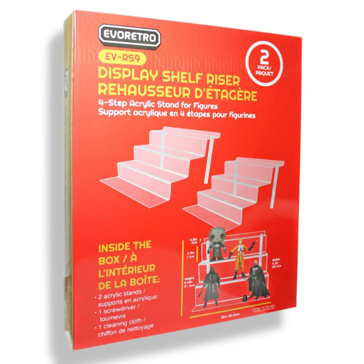 EVORETRO 2-Pack Acrylic Display Stand Risers for Pops and Action Figures